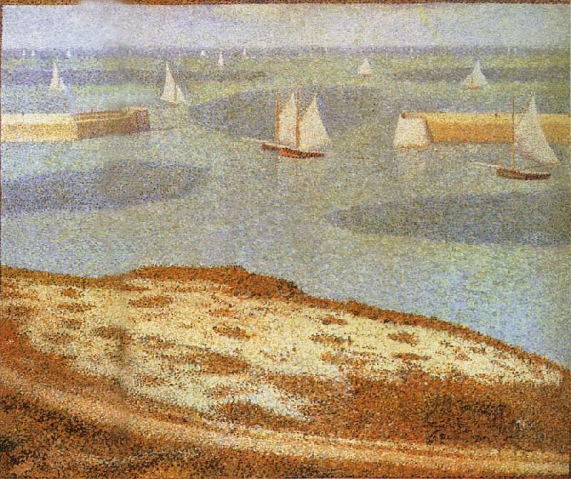 Georges Seurat Entrance of Port en bessin Germany oil painting art